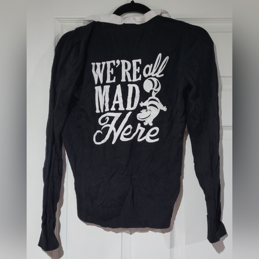 Disney Black and White Cardigan Sweater #6